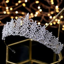 Amazing Queen Tiara Vintage Headpiece Wedding Crowns Bridal Hair Jewelry Tocado  - £91.44 GBP