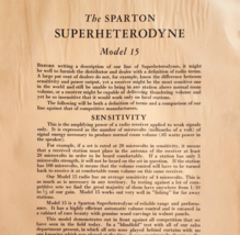 1931 Sparton Radio Superheterodyne Model 15 Info Advertisement Catalog P... - $371.81 MXN