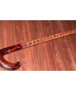 Handmade Unique Carved Designs Walking Stick Solid Wood Comfortable Stick - £62.97 GBP