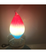 Vtg Red White &amp; Blue Flame Textured Swirl Large 4" Light Bulb Works 4th ... - €33,57 EUR