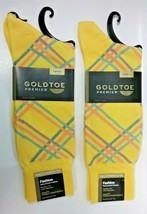 ( 2 PAIRS ) Gold Toe Men&#39;s Fashion Mercerized Cotton Dress Socks NWT - £13.15 GBP