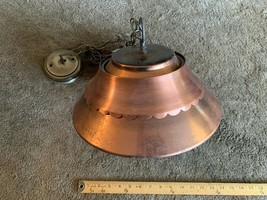 Lg. Vintage Copper Lamp Hanging Light on Chain - £85.63 GBP
