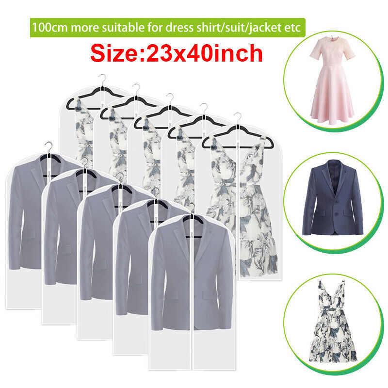 Primary image for 40 Dust Proof Clothes Garment Suit Dress Jacket Storage Bag Cover Travel Clear