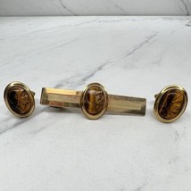 Anson Vintage Cameo 1/20 12K GF Gold Filled Tie Bar Clasp Clip and Cuffl... - $29.69