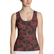 Elliz Clothing&#39;s Red Skull Pattern Gothic Fitted Tank Top - $31.90