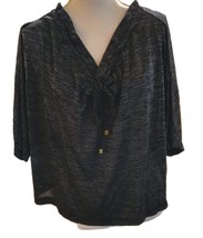 Quiq Women&#39;s Plus Size Gray Silver Glitter Bat Sleeve Top 2X - $12.51 CAD
