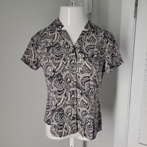 Croft &amp; Barrow Button Up Collared Shirt ~ Sz PS ~ Brown ~ Short Sleeve  - $18.89