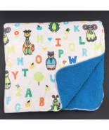 Avon Tiny Tilia Baby Blanket Alphabet Animials Sherpa Blue - £31.87 GBP
