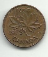 1973 Canada 1 cent Penny Coin Canadian Maple Leaf &amp; Queen Elizabeth II - $1,818.83 MXN