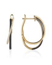 Diana M Jewels 0.12 cts black enamel hoop earrings size One Size - €622,45 EUR