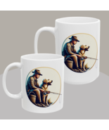 Fishing-Themed Man and Labrador Mug Gift for Dad Dog Lover Fisherman Out... - €10,34 EUR+