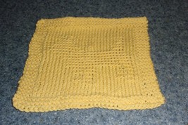 Handmade Knit Cairn Terrier Dog Yellow Dishcloth Canine Lover Gift Brand New - £6.75 GBP