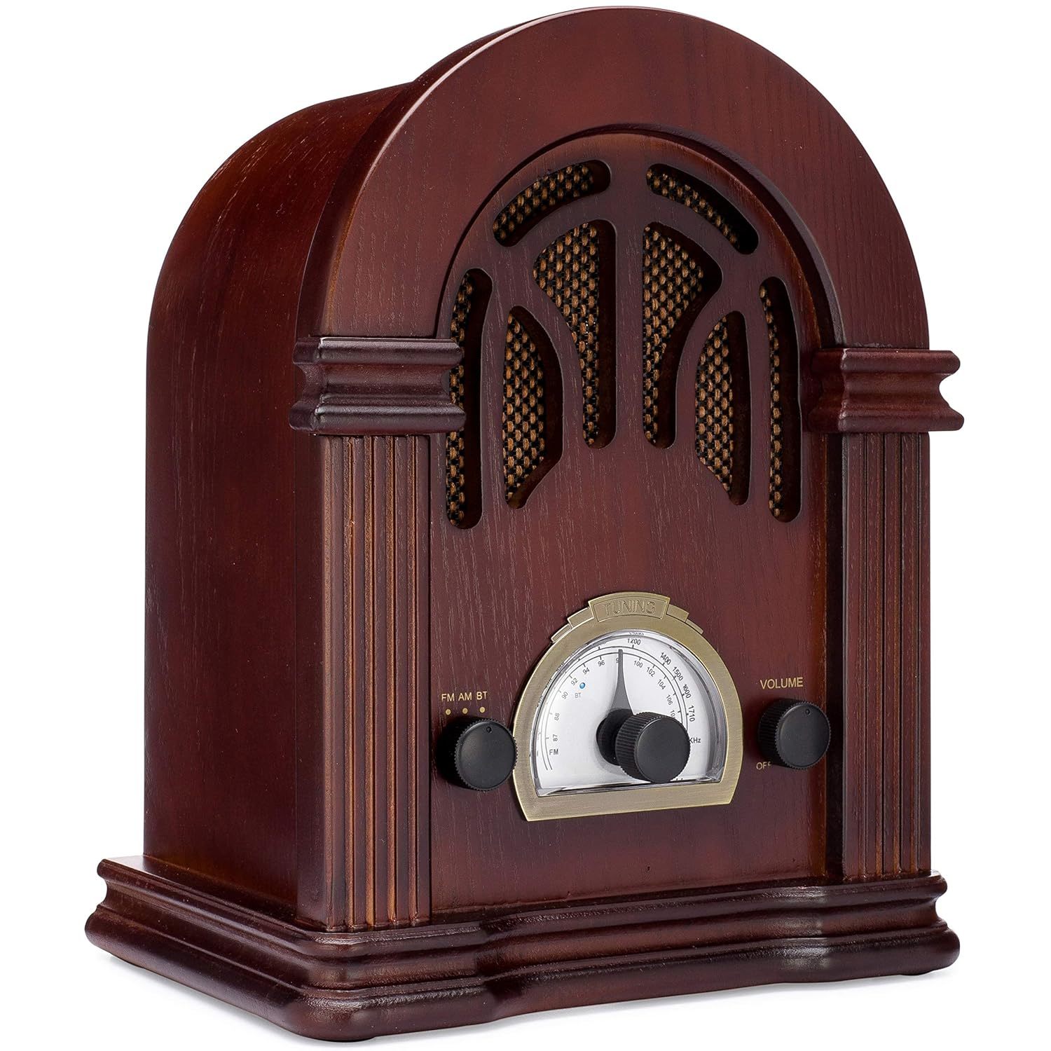 Retro Am/Fm Radio With Bluetooth - Classic Wooden Vintage Retro Style Speaker