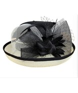 Ladies Women Versatile Fashion Hat  Curling Gauze Top Hat Flower Veil Ke... - $29.74