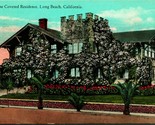 A Rose Covered Residence House Bungalow Long Beach CA 1925 DB Postcard F3 - $5.89