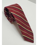 Vtg College Hall Mens Striped Silk Neck Tie necktie Red Gold Black Italy... - $276.07 MXN