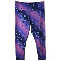 Purple Polka Dot Leggings Womens Medium Compression Workout Space RBX 28... - $24.40