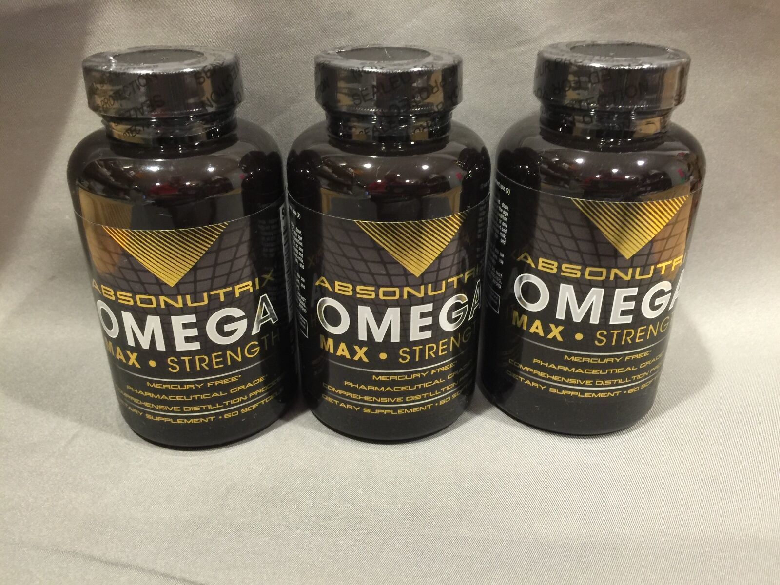 3  Absonutrix Omega 3 Max Strength Fish Oil Pharmaceutical Grade 60 Softgels - $36.61