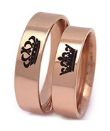 COI Tungsten Carbide King Queen Wedding Band Ring - TG4725  - £94.13 GBP