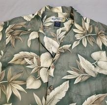 High Surf Men Large Shirt Floral Green Hawaiian Short Sleeve Button Up P... - $8.56
