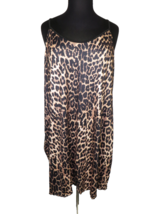 Shein Black Tan Leopard Print Short Nightgown Soft Stretchy, Fits Plus Size 3X - £10.21 GBP