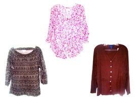 Charter Club Long Sleeve Tops Floral, Art Nouveau &amp; Solid Color Prints Sz L - 2X - £19.97 GBP