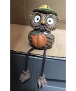 Owl Sunflower Hat Holding Pumpkin Shelf Sitter Figurine Halloween Fall A... - $245.03 MXN
