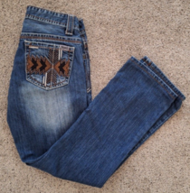 Cruel Jeans 26/1 R Abby (Actual 28x29) Low Rise Distressed Western Aztec Design - £13.00 GBP