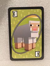 1 Minecraft Uno Replacement Green 3 Sheep SINGLE CARD ONLY *Pre-Owned/Ni... - $7.99