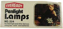 Vintage Eveready No. 224, Penlight Lamps Light Bulbs, set of 10 - £10.10 GBP