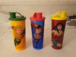 tupperware marvel tumblers Superman, Wonder Woman, Aquaman - £14.95 GBP
