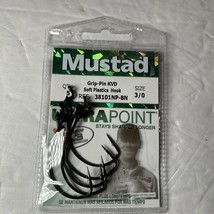 5 Mustad Grip-Pin KVD Soft Plastic Hooks 38101NP-BN Size 3/0 - $6.99
