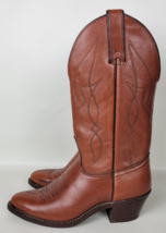 Vintage Wrangler Womens Brown Leather Western Cowboy Boots USA 7 M - £38.83 GBP