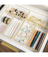 Martha Stewart Kerry Plastic Stackable Office Desk Drawer, With Gold Trim - $49.90 CAD