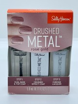 Sally Hansen Nail Polish Crushed Metal Kit ROSE GOLD - Textured Metallic Look - £19.51 GBP