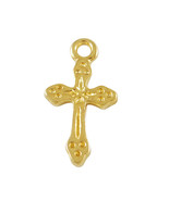 10 Cross Charms Shiny Gold Cross Pendants Christian Catholic Religious F... - $3.55