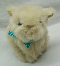 Gund Soft Tan Kitten Cat W/ Turquoise Bow 6&quot; Plush Stuffed Animal Toy - £14.64 GBP