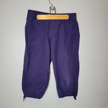 Danskin Now Capri Pants Womens Medium 8/10 Elastic Leg Bottom Blue - £10.14 GBP