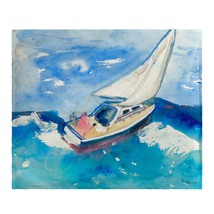 Betsy Drake Betsy&#39;s Sailboat Fleece Throw - $69.29