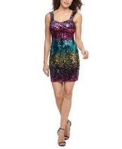 Guess Womens Purple Sequined Color Block Sleeveless, Size 2 - £67.66 GBP