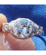 Original EARTH MINED DIAMOND Deco Engagement RING Vintage PLATINUM Solit... - $9,305.25