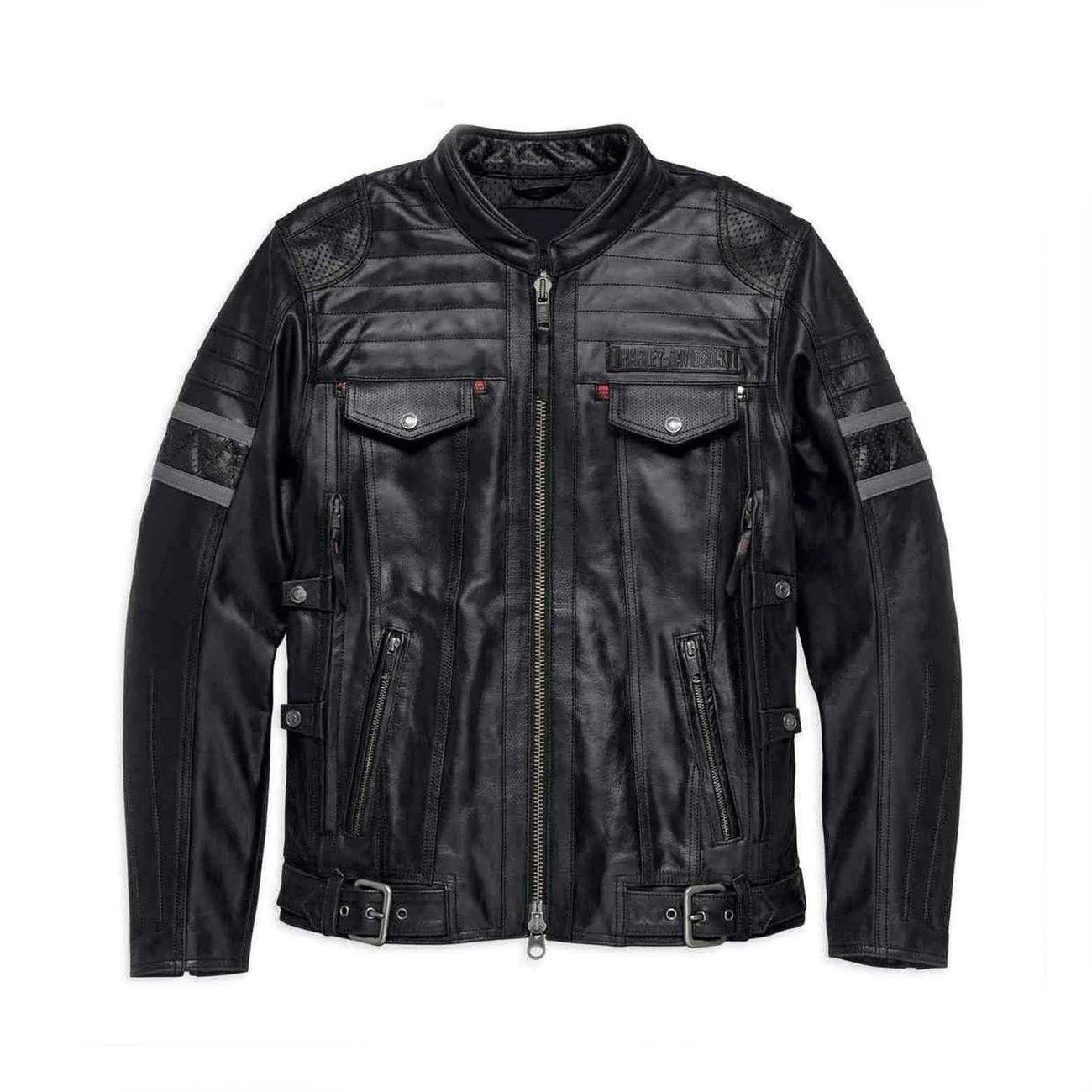 Harley-Davidson Men’s Triple Vent System Wick Twister Real Leather Jacket