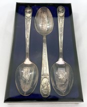 3 Vintage Wm Rogers Silver Plated Presidential Spoons Adams Washington Jefferson - £12.64 GBP