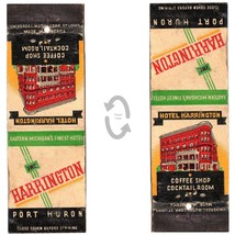 Vintage Matchbook Cover Harrington Hotel Port Huron MI 1930s Building Universal - $9.89