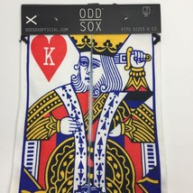 Odd Sox Mens King of Hearts Playing Card Novelty Knit Crew Socks Fits Si... - $14.99