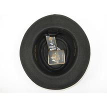Men's Bruno Capelo RAFAELE Braid Straw Pork Pie Hat Telescope Crown RF-400 Black image 5