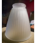 Glass Light Globes Tulip Fluted Frosted Lamp Shade Ribbed Side Surface V... - £7.47 GBP