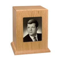 Oak Vertical Photo Wood Cremation Urn - £156.90 GBP