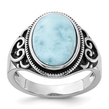 Sterling Silver Oxidized Larimar Ring - €251,13 EUR