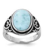 Sterling Silver Oxidized Larimar Ring - €248,05 EUR